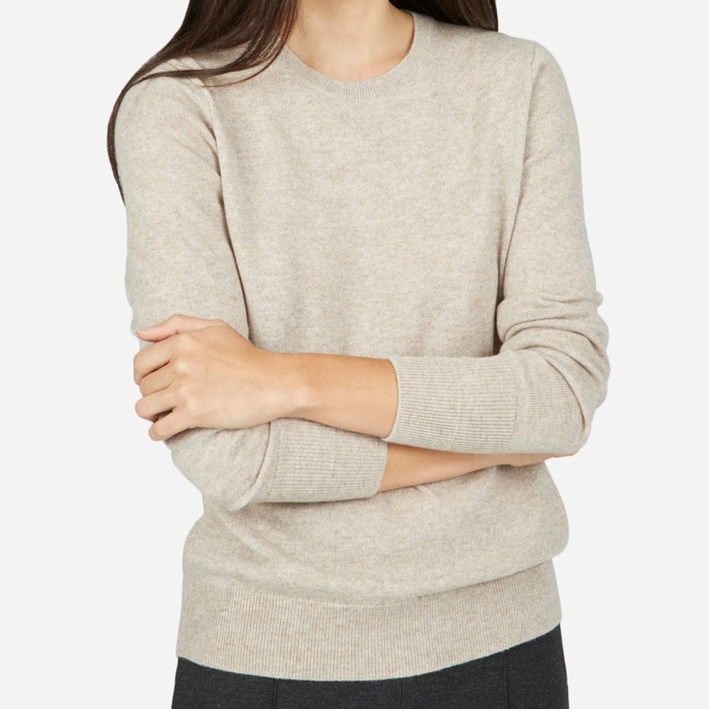 NEW Everlane Cashmere Crew Neck Sweater Oatmeal XS